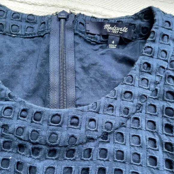 Preppy blue Madewell summer mini dress - Picture 2 of 7